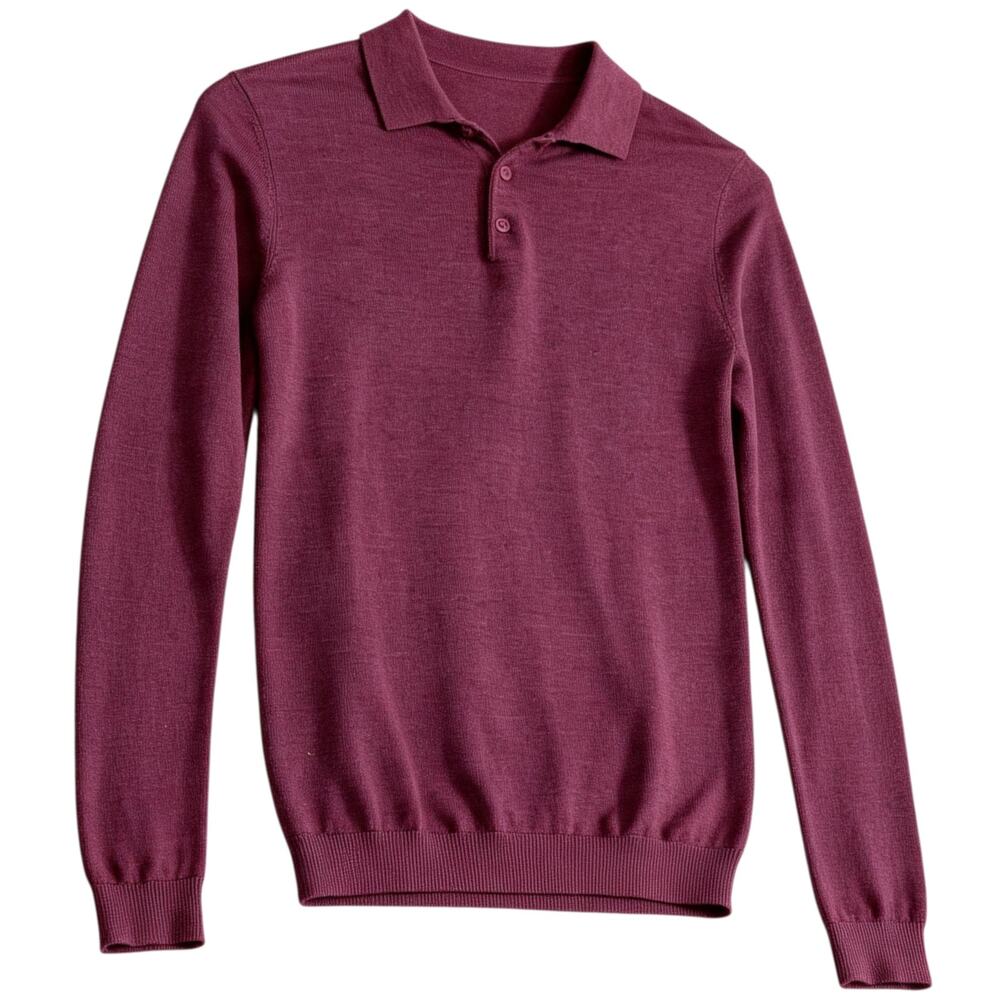 Topman Premium Knit Sweater Polo 100% Merino Wool Men's XS Muscle Fit Preppy
